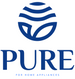 Blue 'PURE' logo for home appliances on a white background